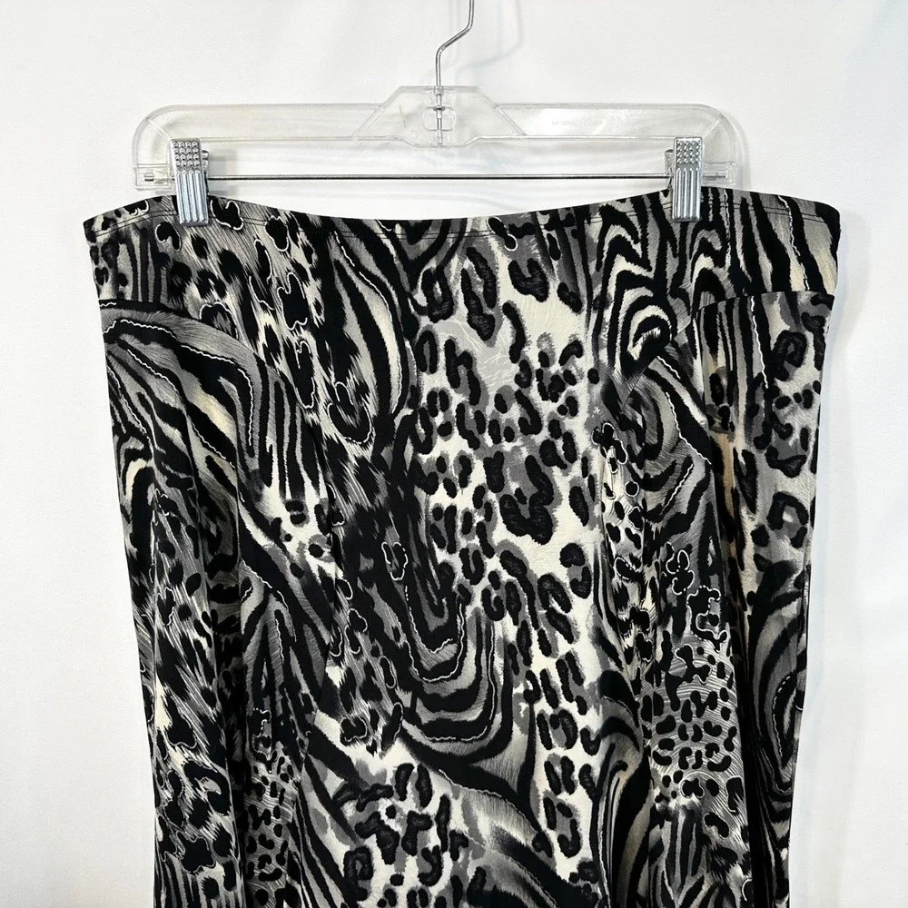 Simonton Says Large Midi Skirt Mixed Animal Black Whimsigoth Grunge 90s VTG 1367